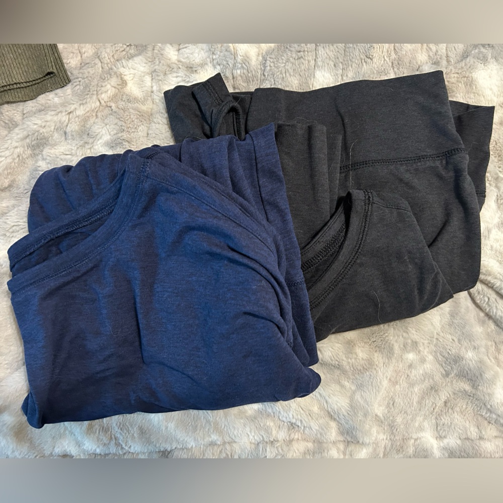 GapFit Blue and Black Long-Sleeve Brushed Tech Jersey Shirts